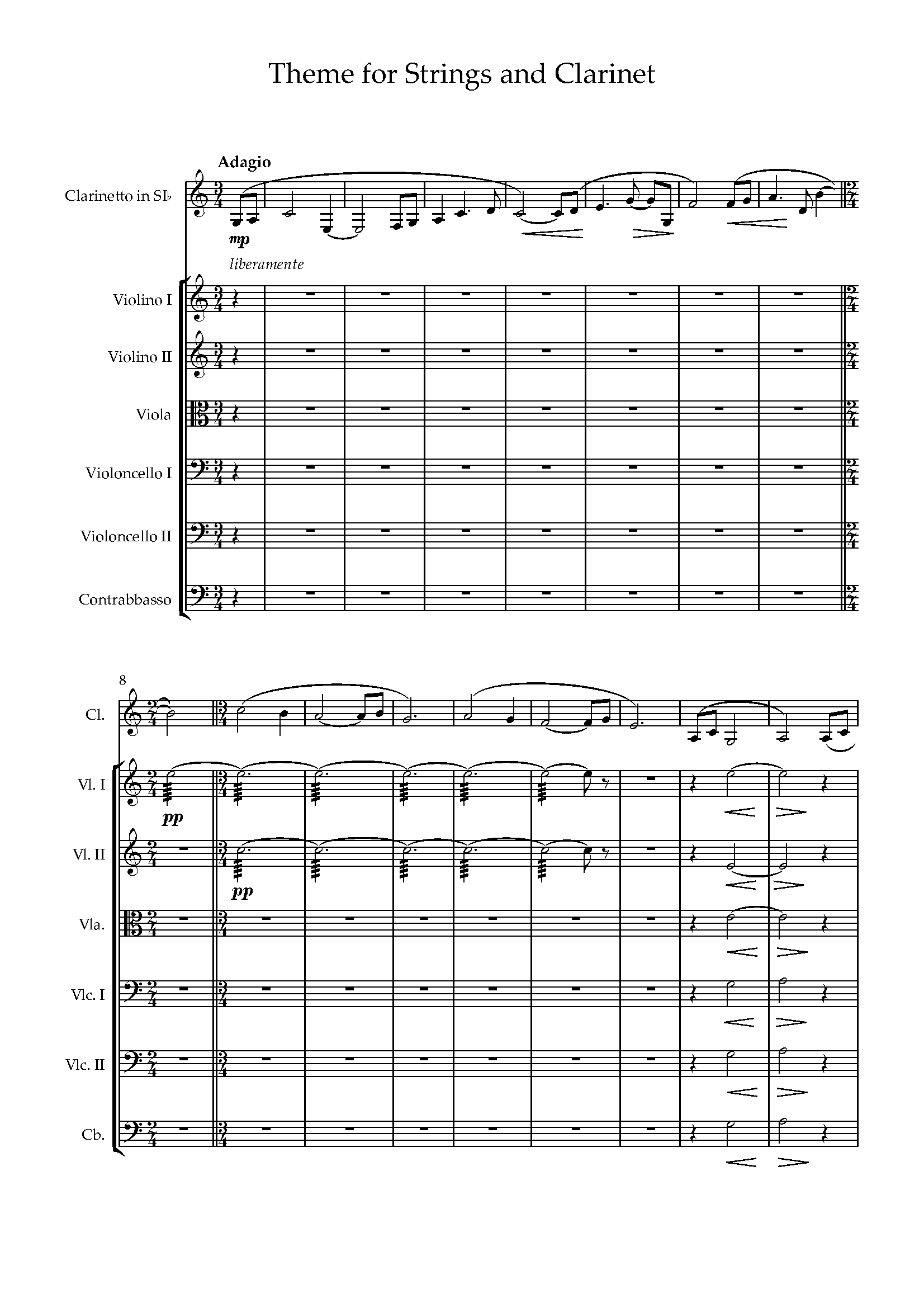Theme for Strings and Clarinet